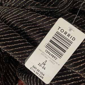 Black and gold torrid size 3 jumpsuit nwt